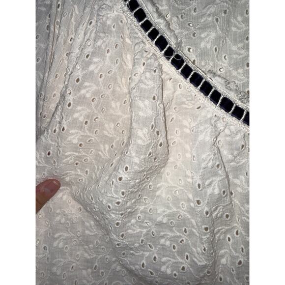 EUC Free People Eyelet Boho Blouse White XS - Picture 7 of 9